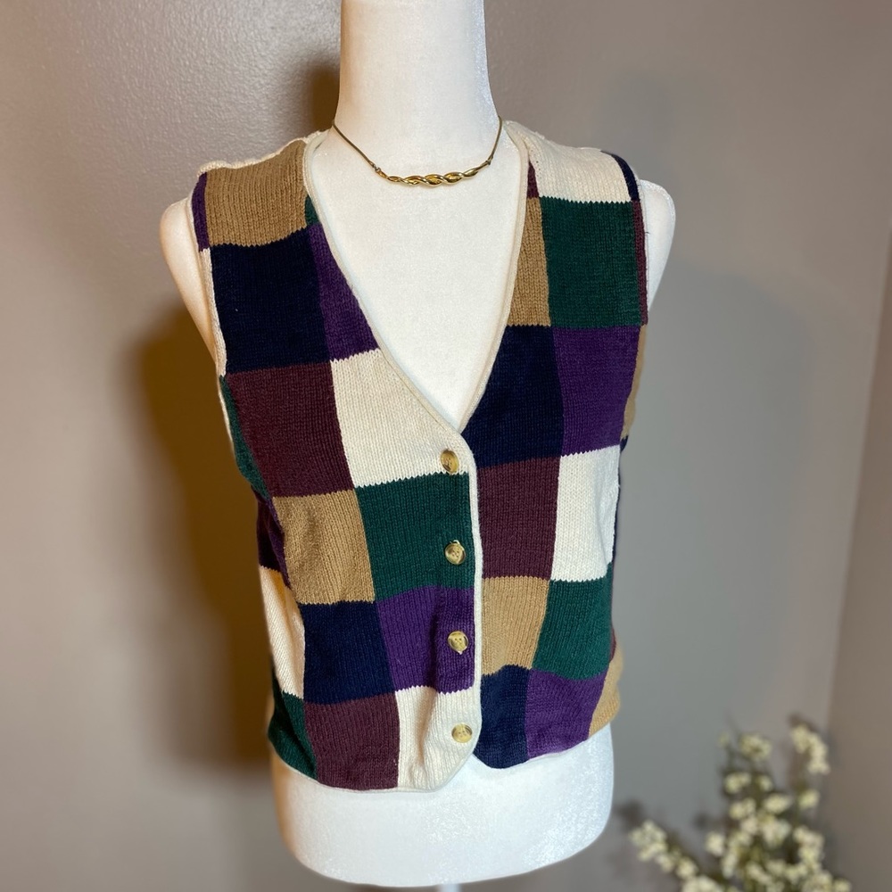 Vintage patchwork sweater vest